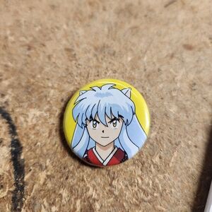 Inuyasha Anime Character Yellow Button Pin